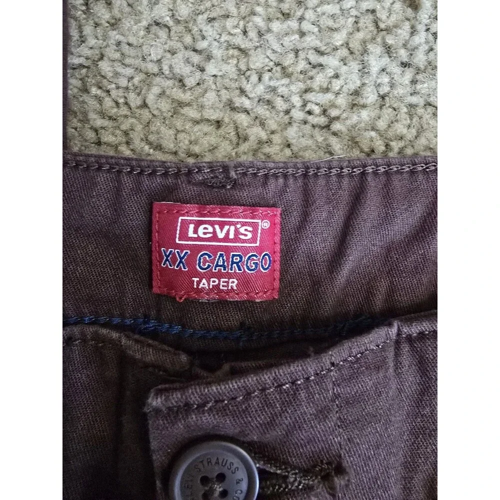 Levi’s XX Cargo Taper Pants Men's 32x30 Delicioso Brown Stretch Poplin Chino NEW - Picture 5 of 11